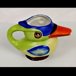 Vintage Ceramic Bird Creamer Mini Pitcher Made in Japan Small Figural